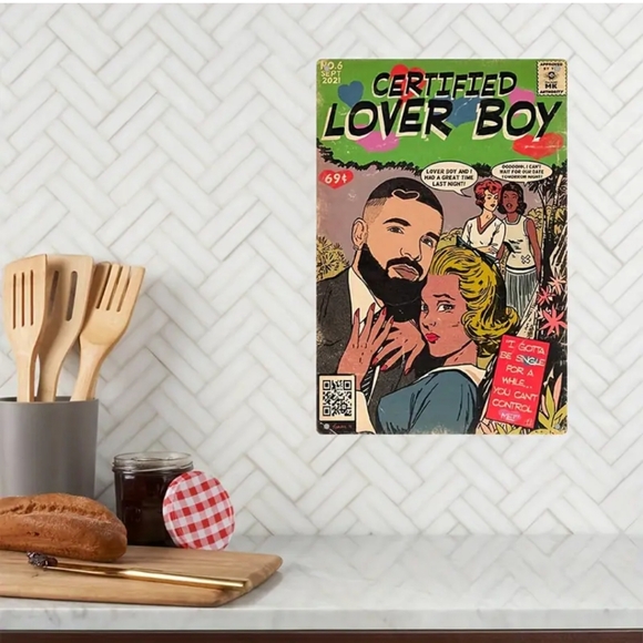 Other - Drake Certified Lover Boy Canvas Comic Poster - NWT